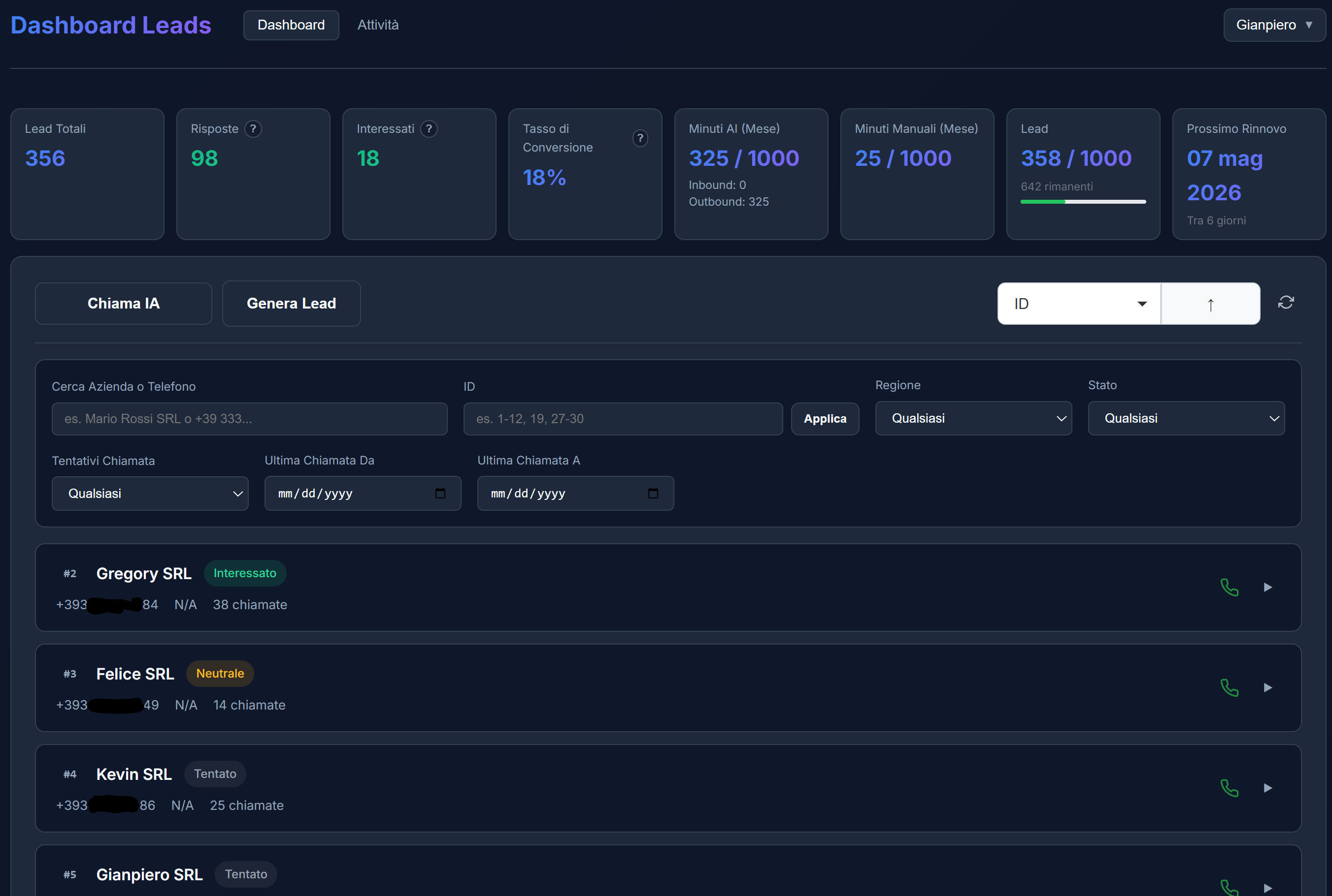 Leads Dashboard